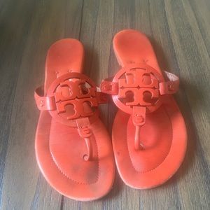 Tory Burch orange Miller Flat Sandals -  Authentic - size 10